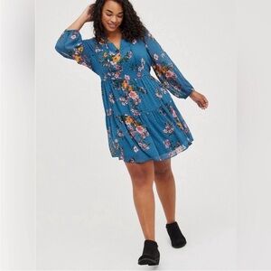 Torrid Mini Floral Chiffon Skater Dress 2
